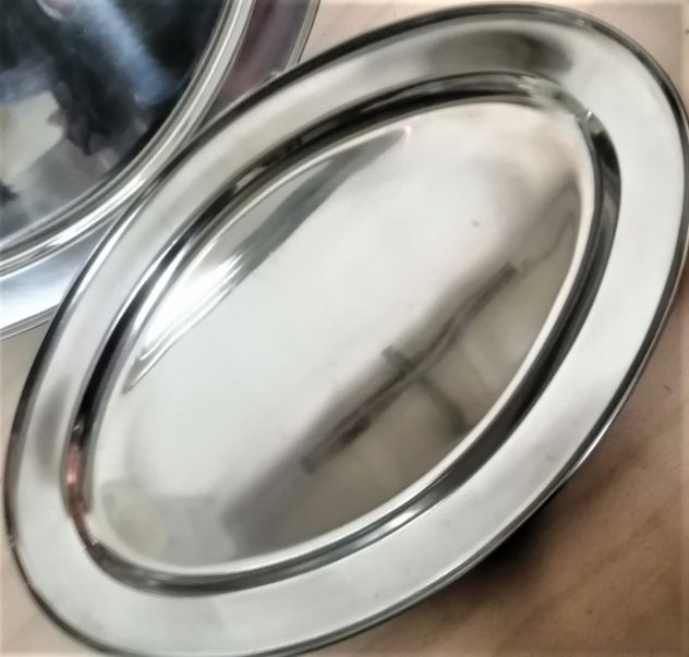 Vassoio Ovale Piano in Acciaio Inox da 40cm per Alimenti Galileo Casa art 217662 - Foto 4