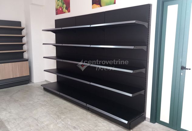 SCAFFALE IN FERRO NERO DA 303 CON PIANO BASE 40 E PIANI DA 40 - Foto 8