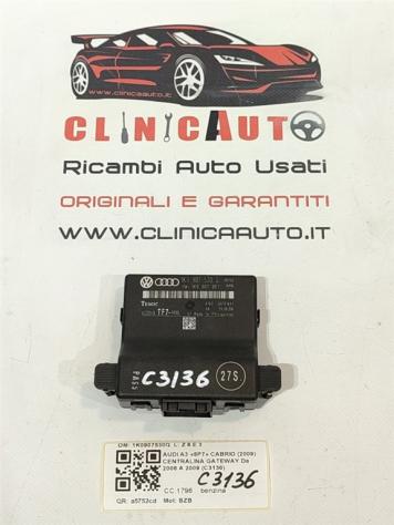 CENTRALINA GATEWAY AUDI A3 Cabriolet Serie (8P7) 1K0907530Q BZB benzina 1798 (0813)
