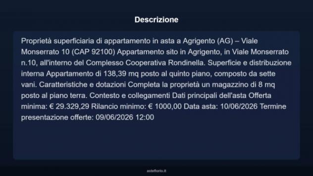 Immobile in asta di 138 m² con più di 5 locali in vendita a Agrigento - Foto 7