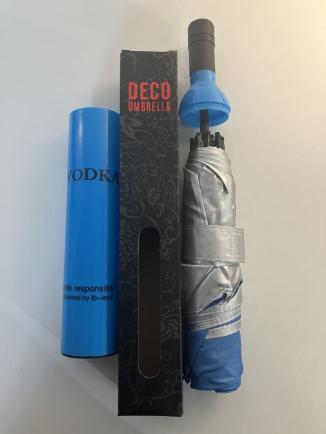 Ombrello a forma di bottiglia di Vodka - Blu