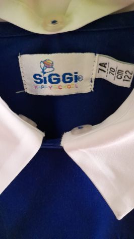 GREMBIULE SIGGI SCUOLA ELEMENTARE BAMBINO 7, 8 ANNI BLU CON RICAMO COLLET.BIANCO - Foto 9