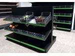 GONDOLA FRUTTA IN FERRO NERO DA 203 CON PIANO BASE 50 E PIANI DA 50