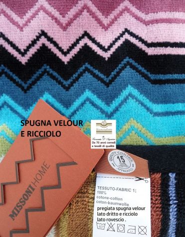 TELI SPUGNA MISSONI , MARE PISCINA BAGNO SAUNA BARCA ECC. CM. 150 X 100 - Foto 4