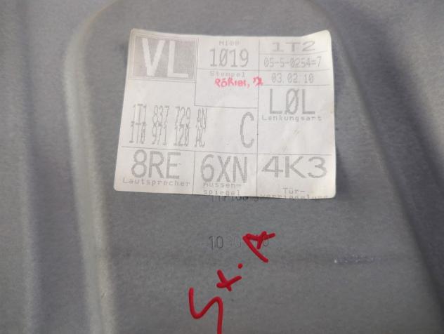 1T0959701T MOTORINO MECCANISMO ALZA-VETRO ALZA-CRISTALLO PORTA ANTERIORE SINISTRA VOLKSWAGEN TOURAN 1.9 D 77KW 6M 5P (2010) RICAMBIO USATO 1T1837461B - Foto 4