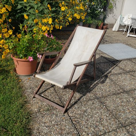 sdraio in legno e cotone