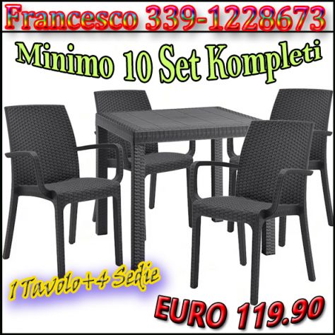 Nuovi Set completi di Tavoli e Sedie per Esterno 99 euro - Foto 2