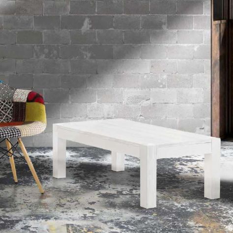 TAVOLINO DA FUMO  SALOTTO IN LEGNO ABETE SPAZZOLATO BIANCO