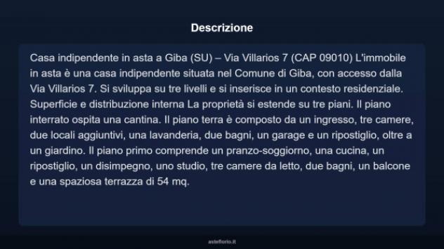 Immobile in asta di 250 m² con più di 5 locali e box auto in vendita a Giba - Foto 3
