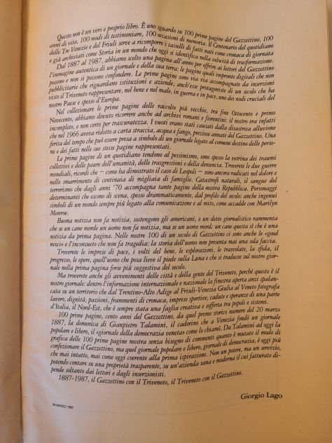 Libro "Supplemento al N° 67 de "Il Gazzettino" del marzo 1987 per il centenario. - Foto 5