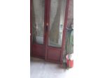 2 Infissi usati, portafinestre marrone effetto legno, vetrocamera,