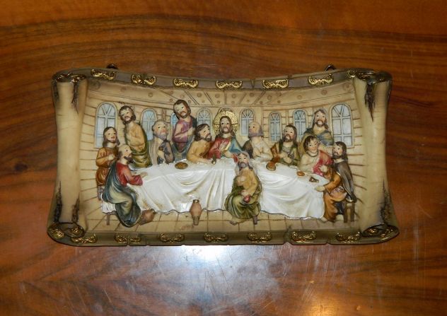 Quadro ultima cena in resina alto rilievo