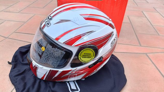 Casco integrale moto rosso grigio bianco Axo Goblin Wave Helmet tg. XL - Foto 2