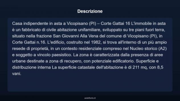 Immobile in asta di 211 m² con più di 5 locali in vendita a Vicopisano - Foto 3