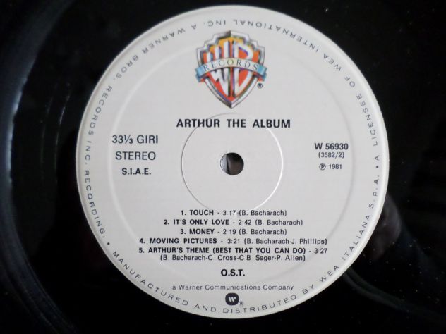 ARTHUR The Album OST - LP / 33 giri 1981 WEA Italy - Foto 4