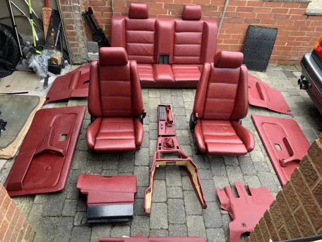BMW E30 M3 Interni in pelle rossa / riscaldati / rosso cremisi / rosso cardinale - Foto 2