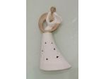 COPPIA DI SPOSI CHE SI ABBRACCIANO BOMBONIERA STATUINA IN PORCELLANA LED H21 CM