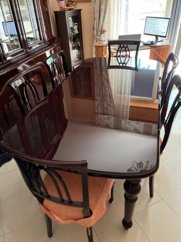 Tavolo in legno classico con sedie - Da restaurare - Foto 8