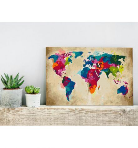 Quadro Fai Da Te World Map N.8 Arredalacasa Spedizione Gratis - Foto 2
