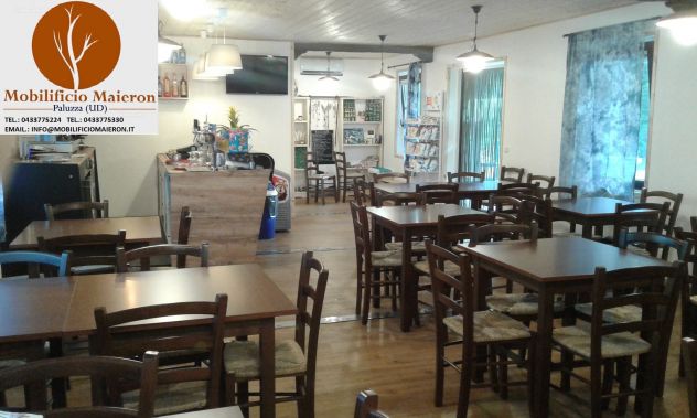Set Tavoli E Sedie Cod 100 In Legno Per Arredamento Ristorante Bar Pizzeria Pub - Foto 4