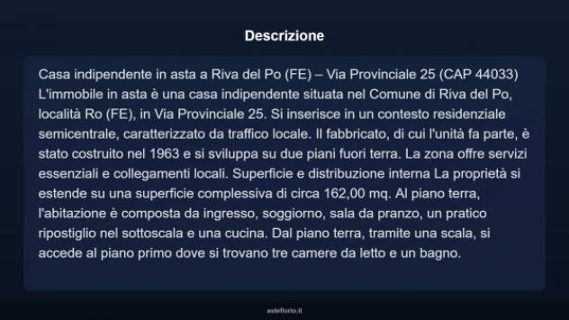 Immobile in asta di 162 m² con più di 5 locali in vendita a Riva del Po - Foto 4