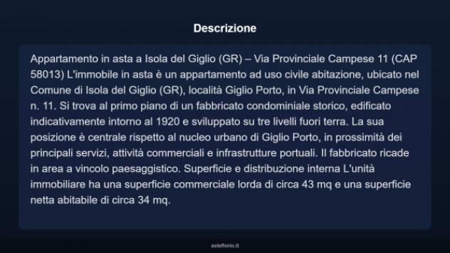 Immobile in asta di 43 m² in vendita a Isola del Giglio - Foto 4