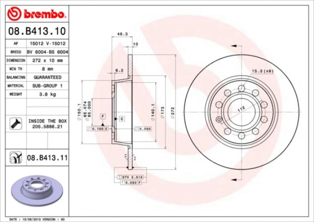 Brembo Disco Freno 08B41311