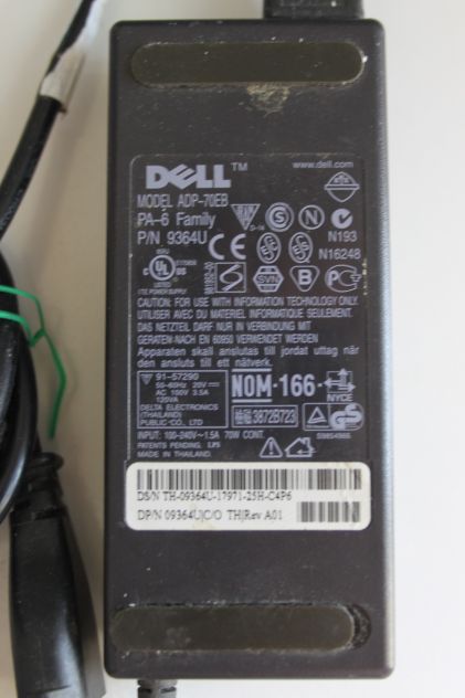 Caricabatterie Originale Adattatore Laptop Dell 70W PA-6 Famiglia ADP-70EB - Foto 2