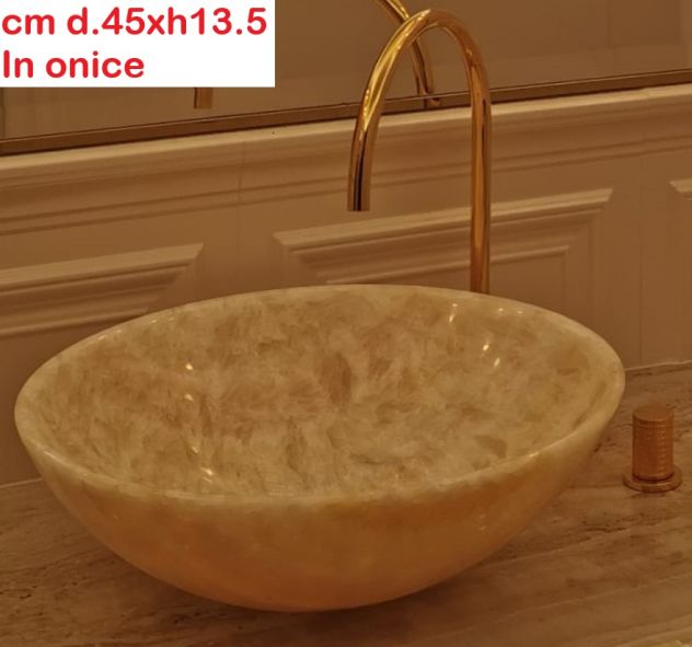 Coppia di lavabo da appoggio in marmo bianco - Foto 9