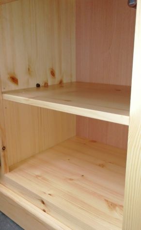 CREDENZA BASE IN LEGNO DI PINO 2 ANTE GREZZA - Foto 2
