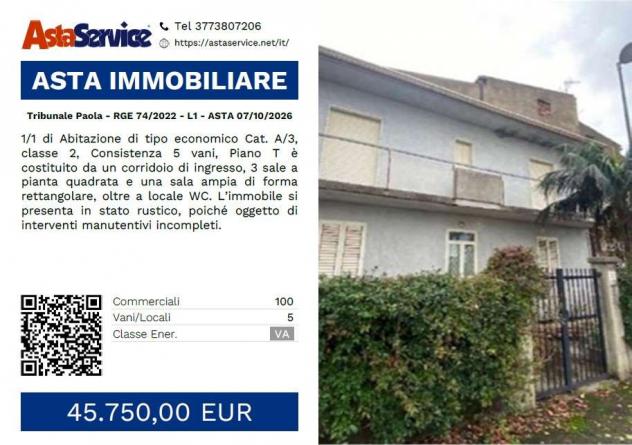 Tribunale Paola - RGE 74/2022 - L1 - Tribunale Paola - RGE 74/2022 - L1 - ASTA 07/10/2026