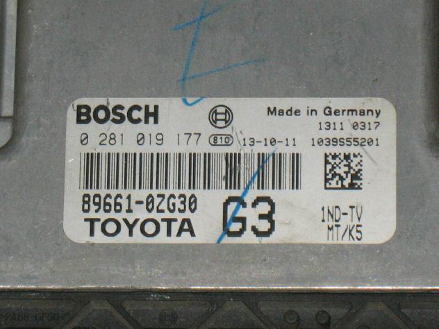 0281019177 ECU TOYOTA AURIS 1.4 D4D 0281019177 89661-0ZG30 G3 896610ZG30 - Foto 2