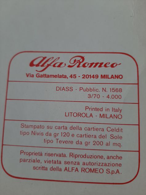 ALFA ROMEO GIULIA / 1750 E DERIVATE MANUALE DI CARROZZERIA ORIGINALE ANNO 1970 - Foto 3