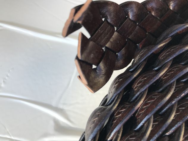 Intreccio pelle vegetale per cinture Marrone - Foto 3