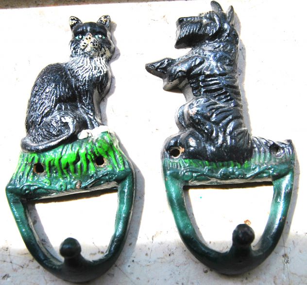 Ganci A Muro Rustici In Ghisa Bianca (10 Pezzi) - Stile Antico Shabby Chic, Fatti A Mano, Per Appendere Cappotti, Borse E Pentole