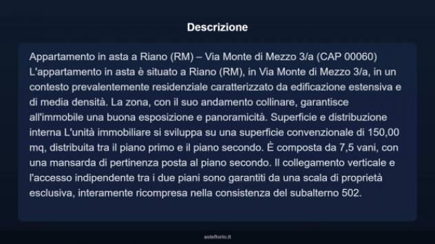 Immobile in asta di 150 m² con più di 5 locali in vendita a Riano - Foto 10