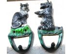 coppia ganci in ghisa  cane e gatto 15x7