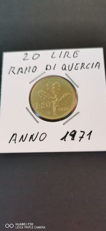 20 LIRE RAMO DI QUERCIA ANNO 1971