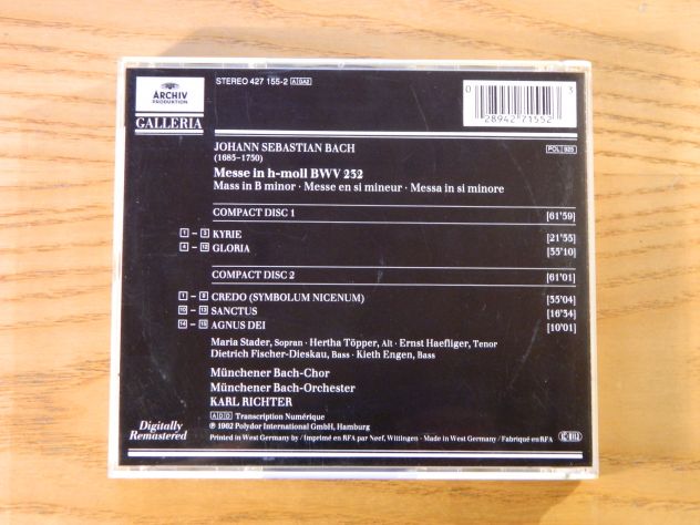 Bach, Messe In H-moll, Kyrie, Archiv Polydor 1962 - Foto 3
