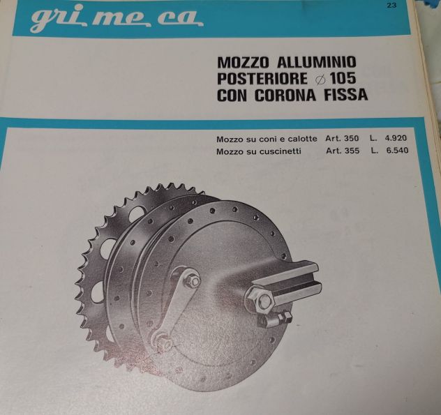Mozzo hub alluminio portaceppi asse ruota posteriore d. 105 coni BG 350 - Foto 5