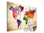 Quadro Di Sughero Mondo Cm.60x40 O 120x80 In 3 Parti Arredalacasa