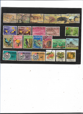 ANNI '60/'70 MALAYSIA N 25 FRANCOBOLLI USATI