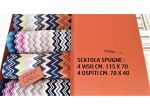 Missoni set spugne 8 pezzi , 4 asciugamani + 4 ospiti misure max