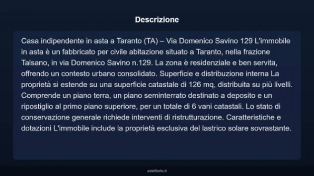 Immobile in asta di 126 m² con più di 5 locali in vendita a Taranto - Foto 4