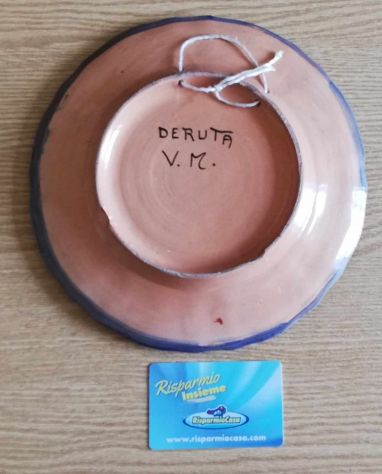 Piatto ceramica artistica di Deruta lavorato e dipinto a mano - Foto 2