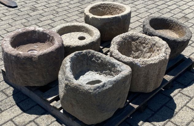 Antica vasca lavabo rustica in pietra granito 1 - Foto 5