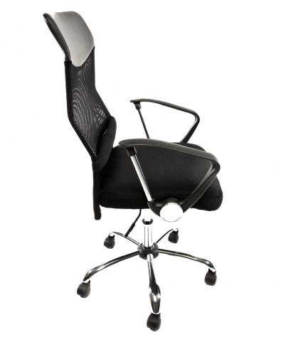 POLTRONA UFFICIO ERGONOMICA GIREVOLE IN MESH ECOPELLE NERA - DIREZIONALE MODELLO MATRIX - NUOVA - Foto 4