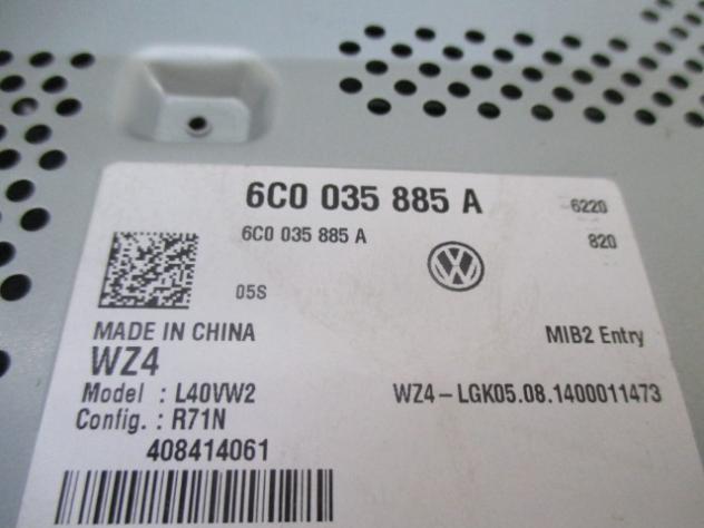 6C0035885A AUTORADIO CON INGRESSO SCHEDA SD (NON FORNIAMO CODICE AUTORADIO, SOLO TELAIO VEICOLO) VOLKSWAGEN POLO 1.0 B 44KW 5M 5P (2014) RICAMBIO USAT - Foto 2