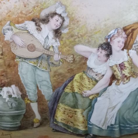 Dipinto dell'800 di alta qualità ,scena romantica. - Foto 10