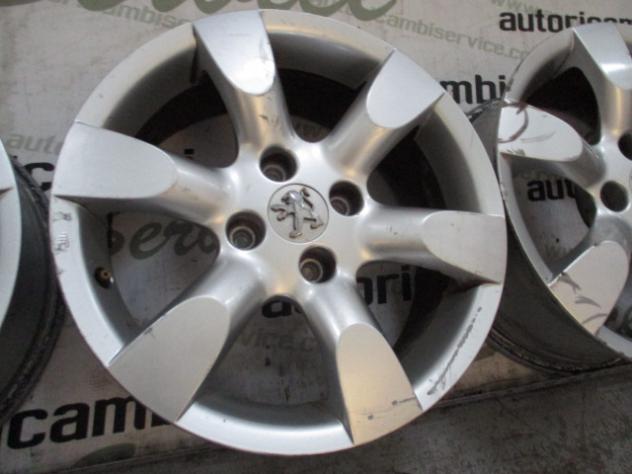 9652489880 SET 4 CERCHI IN LEGA DA 16 POLLICI PEUGEOT 307 CC 1.6 80KW B 5M 3P (2006) RICAMBIO USATO STRISCIATI (VEDI FOTO) 61/2X16CH4 ET31 4227 - Foto 6